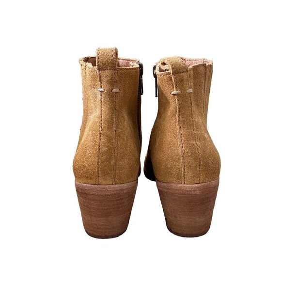 Frye Suede Alton Chelsea Boots Heels Brandy Brown Leather Women's Size 7 B - Picture 5 of 9